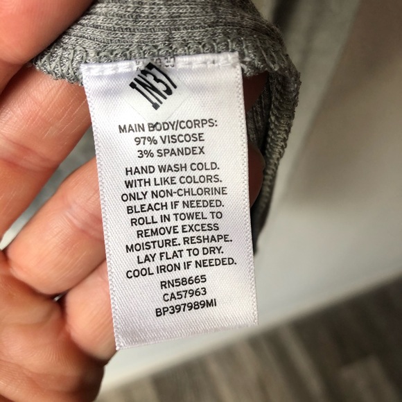NWT Nordstrom BP LS Fitted Ribbed Scoop Neck Grey - Picture 7 of 11